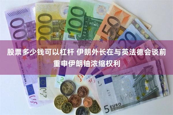 股票多少钱可以杠杆 伊朗外长在与英法德会谈前重申伊朗铀浓缩权利