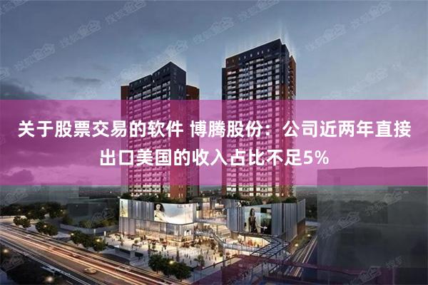 关于股票交易的软件 博腾股份：公司近两年直接出口美国的收入占比不足5%