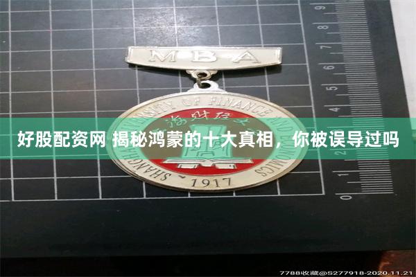 好股配资网 揭秘鸿蒙的十大真相，你被误导过吗
