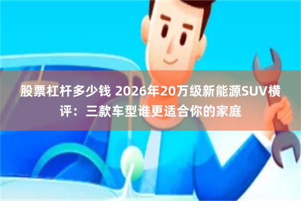 股票杠杆多少钱 2026年20万级新能源SUV横评：三款车型谁更适合你的家庭