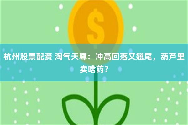 杭州股票配资 淘气天尊：冲高回落又翘尾，葫芦里卖啥药？