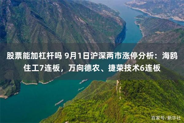 股票能加杠杆吗 9月1日沪深两市涨停分析：海鸥住工7连板，万向德农、捷荣技术6连板