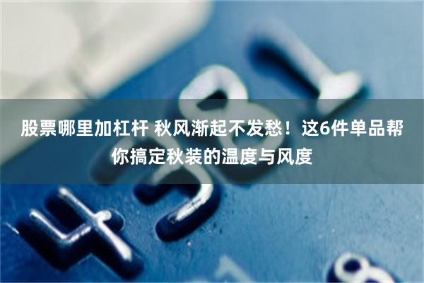 股票哪里加杠杆 秋风渐起不发愁！这6件单品帮你搞定秋装的温度与风度