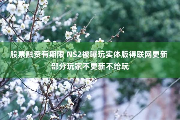 股票融资有期限 NS2被曝玩实体版得联网更新 部分玩家不更新不给玩