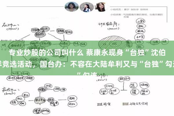 专业炒股的公司叫什么 蔡康永现身“台独”沈伯洋竞选活动，国台办：不容在大陆牟利又与“台独”勾连